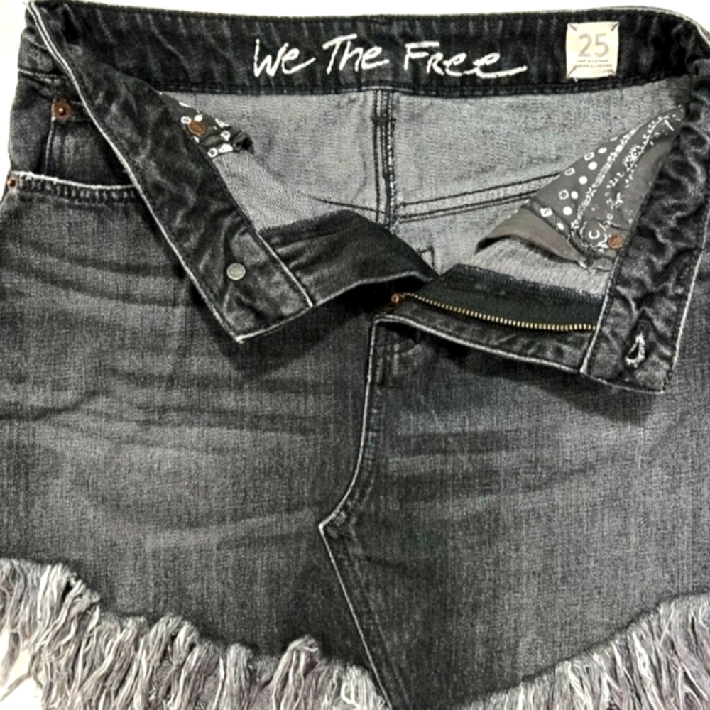 We The Free Women's Black Fringe Mini Skirt
